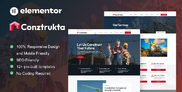 Conztrukta – Construction Service Elementor Template Kit